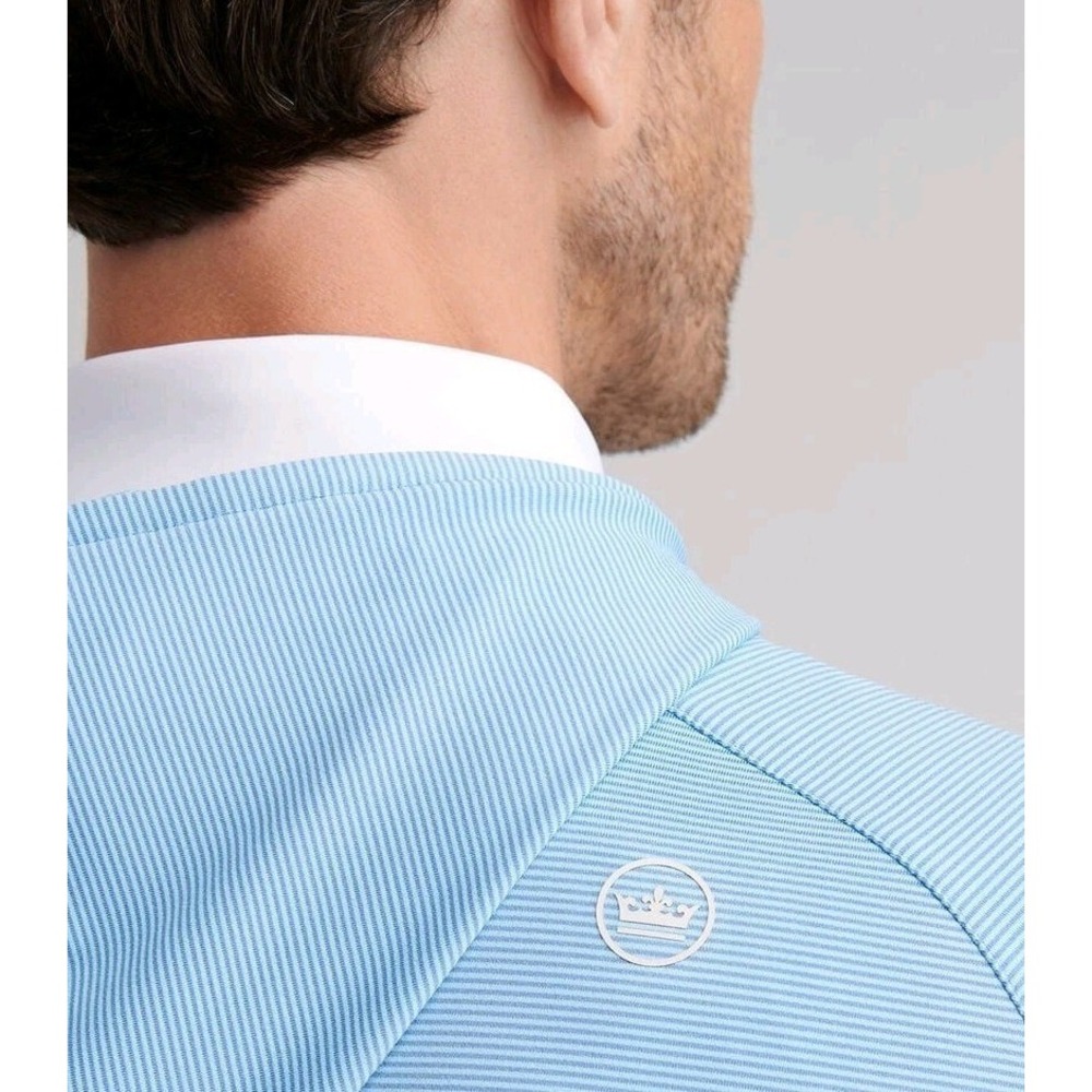 Peter Millar Crown Sport Mens XXL Etide Blue Stripe Performance Hoodie MF23EK45B - Picture 5 of 13